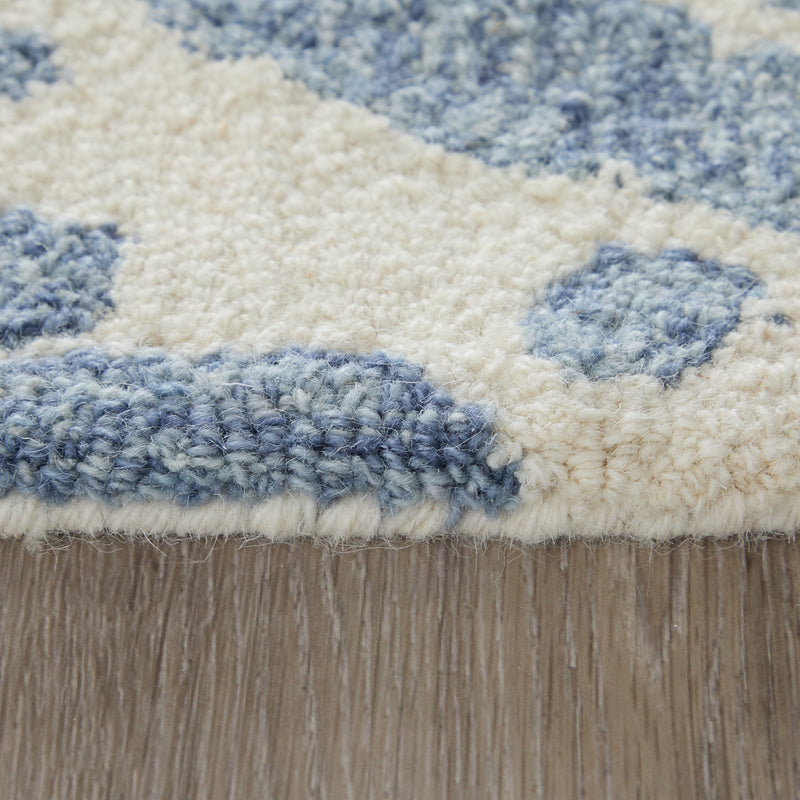 Wallace Modern Abstract, Blue/Ivory