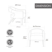 Modern Mid-Century PU Upholstered Open Back Armchair with Weathered Rubberwood Legs, Gray, for Living Room Bedroom Dining Room Cafes
