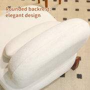 Cute Accent Chair with Solid Wood Legs, Living Room Chair with Soft Fabric Cushion, Cozy Bedroom Chair, Comfy Armless Reading Chair for Apartment, Waiting Room, Balcony (White)