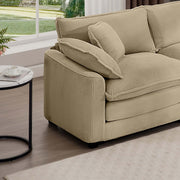 Modern Oversized Modular Cushion Sofa With Ottoman, Low Back, Deep Seating Sofa Set