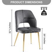 Dining Chairs With Metal Legs And Hollow Back Upholstered Dining Chairs