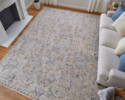 Pasha Transitional Distressed, Ivory/Blue/Tan