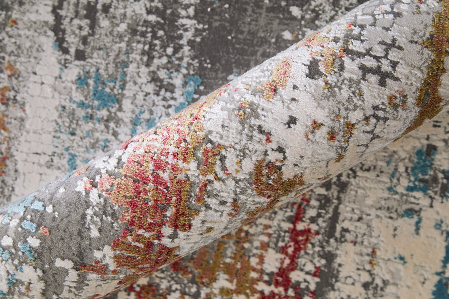 Cadiz Modern Abstract, Gray/Red/Blue