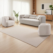 C3-2507, 3+1+1,  Luxury Modern Couch for Living Room, Beige Boucle Fleece Upholstered Comfy Couch for Apartment Home Office, Light Beige