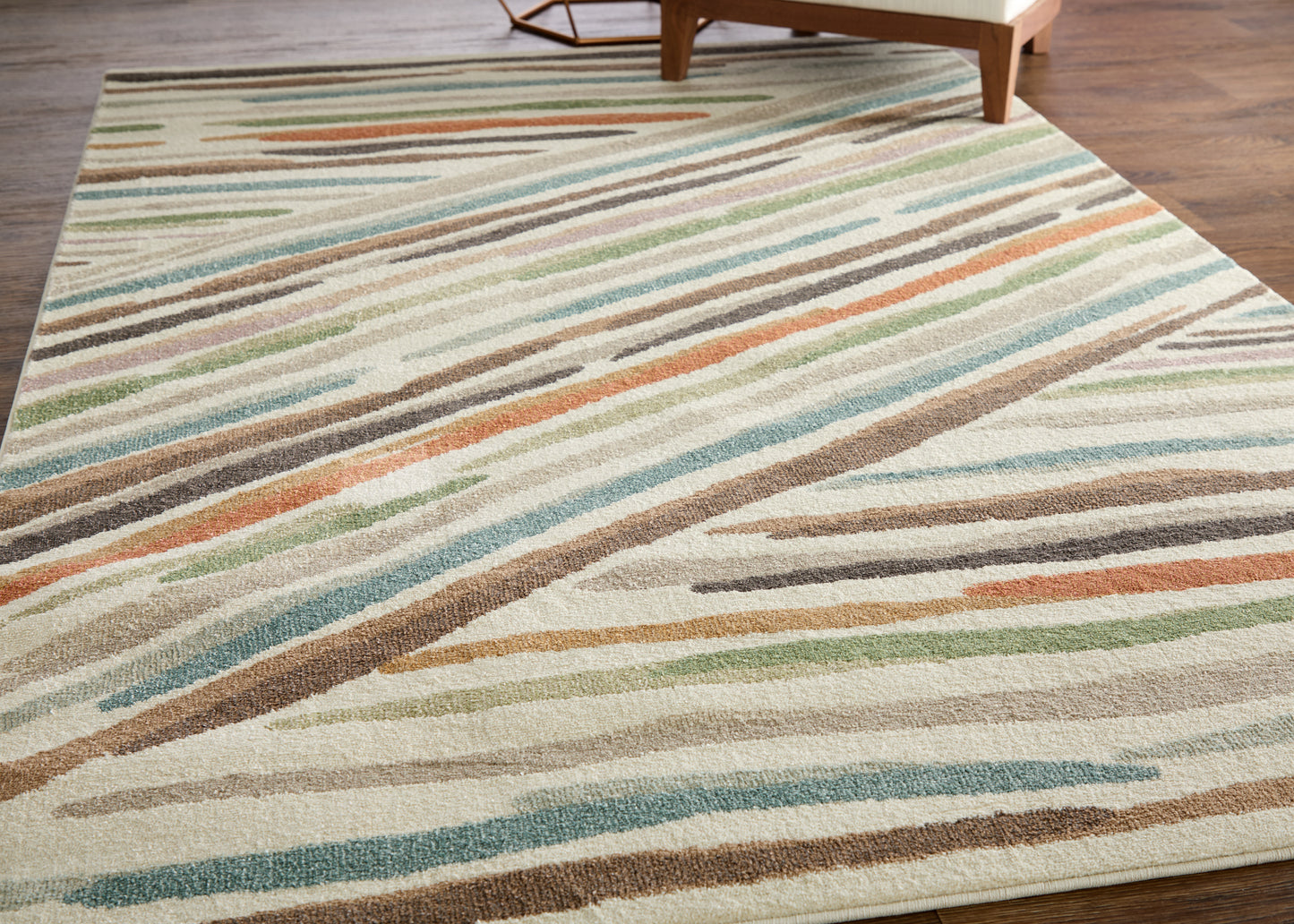 Eden Modern Abstract, Ivory/Brown/Blue