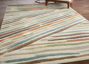 Eden Modern Abstract, Ivory/Brown/Blue