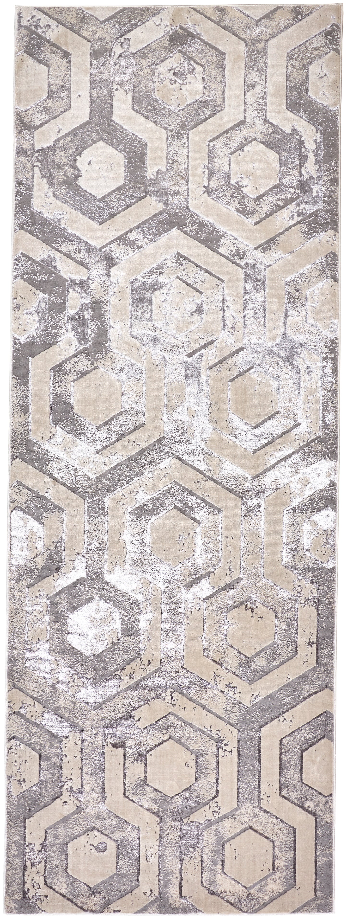 Micah Modern Distressed, Gray/Taupe/Silver