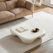 Modern Coffee Table Faux Travertine Textured for Livingroom/Office