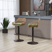Modern Swivel Bar Stools Adjustable Counter Chairs With Footrest (Set of 2)