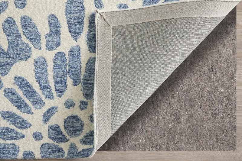 Wallace Modern Abstract, Blue/Ivory