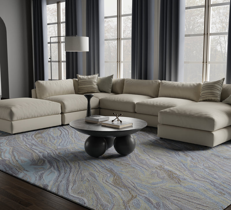 Kawai Modern Abstract, Blue/Green/Gray