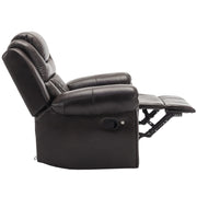 3 Pieces Recliner Sofa Sets Home Theater Seating Manual Recliner Chair & Center Console And LED Light Strip For Living Room - Brown