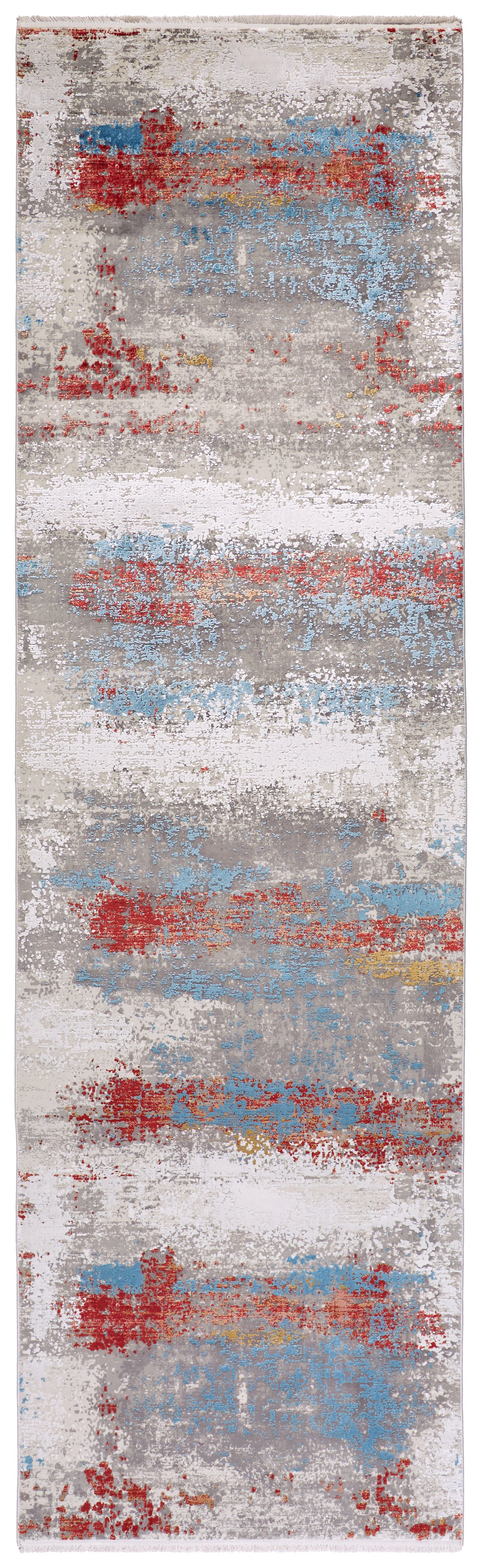 Cadiz Modern Abstract, Gray/Red/Blue
