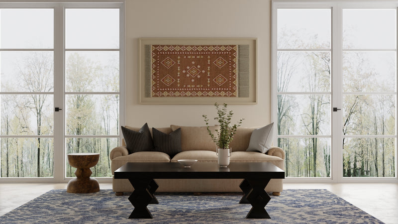Wallace Modern Abstract, Blue/Ivory