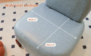 Cute Accent Chair with Solid Wood Legs, Faux Leather Living Room Chair with Soft Cushion, Cozy Bedroom Chair, Comfy Armless Reading Chair for Apartment, Waiting Room, Balcony (Blue)