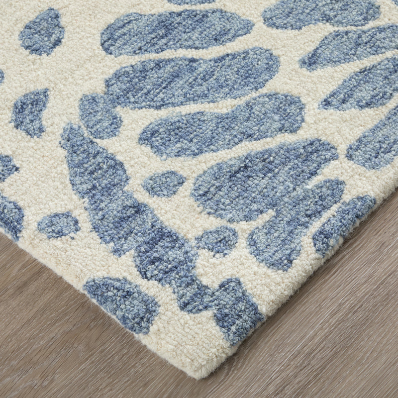 Wallace Modern Abstract, Blue/Ivory