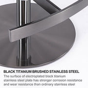 Titanium Stainless Steel Bar Stool, Grade Modern Bar Chair With Backrest, Swivel Adjustable Height For Kitchen Counter And Dining Room