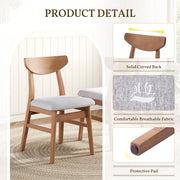 3-Piece Modern Table Set - Triangular Side Table & 2 Curved Wood Chairs, Minimalist Space-saving Light Brown Finishes for Living Room, Kitchen, Small Space, Easy to Assemble