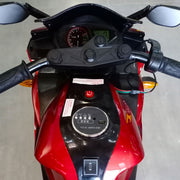 Kids 12V Motorcycle With Training Wheels, Manual Throttle, And Lighting Wheels For Boys And Girls Ages 3-6 - Red