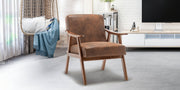 Mid-Century Modern Wingback Accent Chair with Solid Wood Frame and Extra-Thick Backrest – Lounge Chair for Living Room, Bedroom, or Reading Room