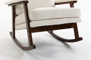 Mid Century Modern Accent Chair ,rocking chair with Wood Frame, Upholstered Living Room Chairs , Reading Armchair for Bedroom Sunroom
