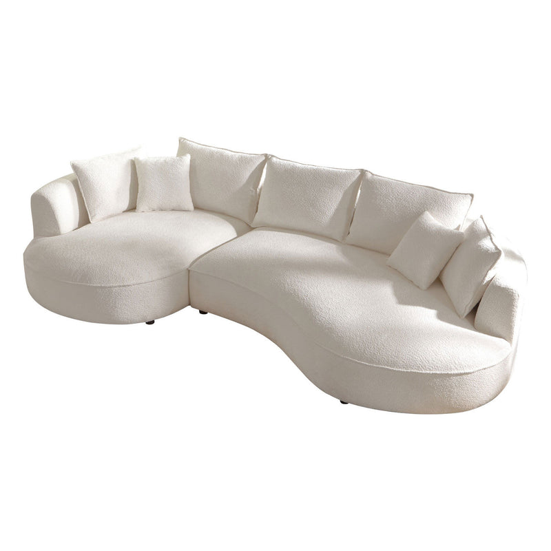 Curved Sofa with Ingenious Shape Beige(Same Sku:W876S00302)