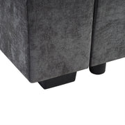 Modern L Shaped Sectional Sofa With Upholstery And Wooden Storage