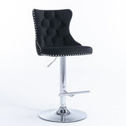 Swivel Barstools Adjusatble Seat Height From 25-33", Modern Upholstered Base Bar Stools With Backs Comfortable Tufted For Home Pub And Kitchen Island (Set of 2)