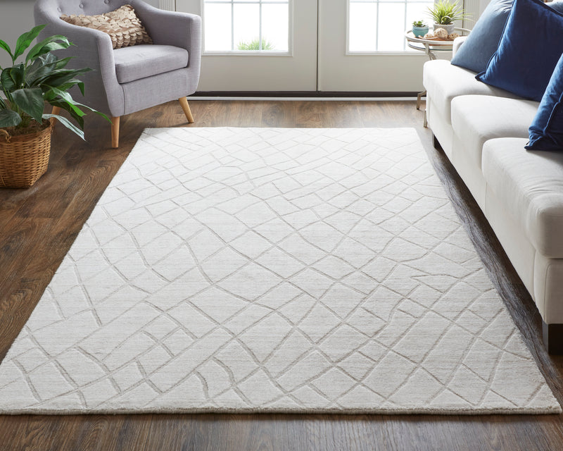 Redford Transitional Solid, Ivory/Gray