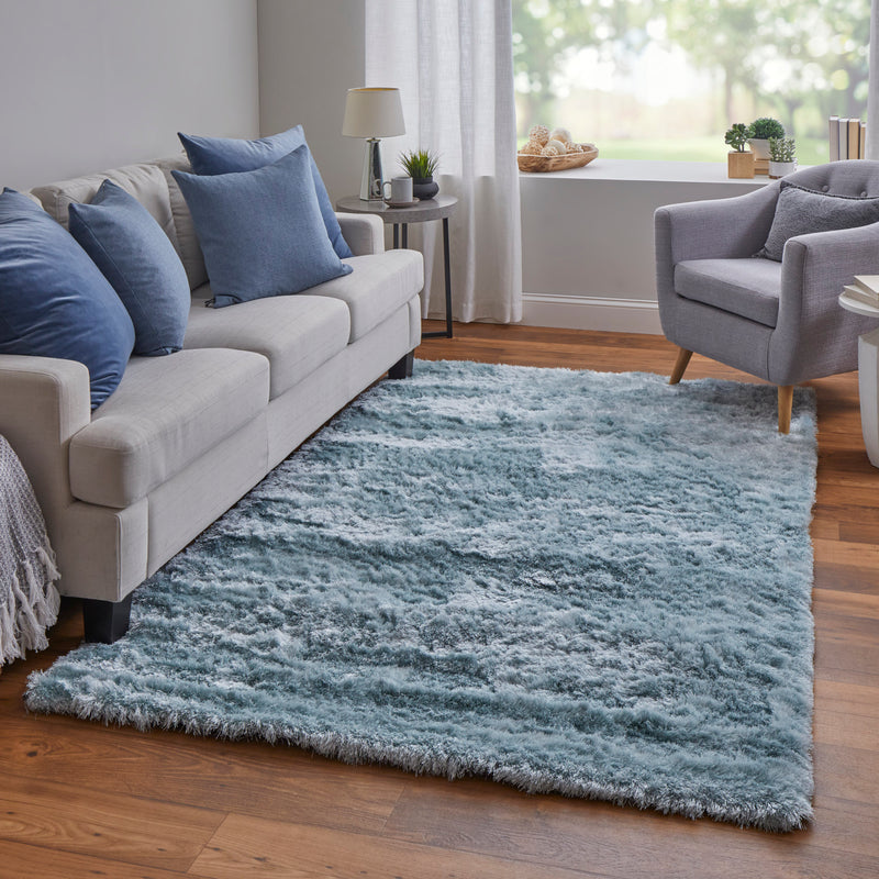 Indochine Modern Solid, Blue/Silver