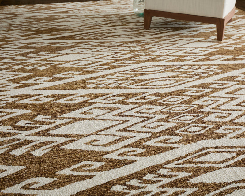 Wallace Transitional Medallion, Brown/White