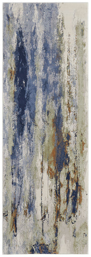 Clio Modern Abstract, Blue/Orange/Ivory