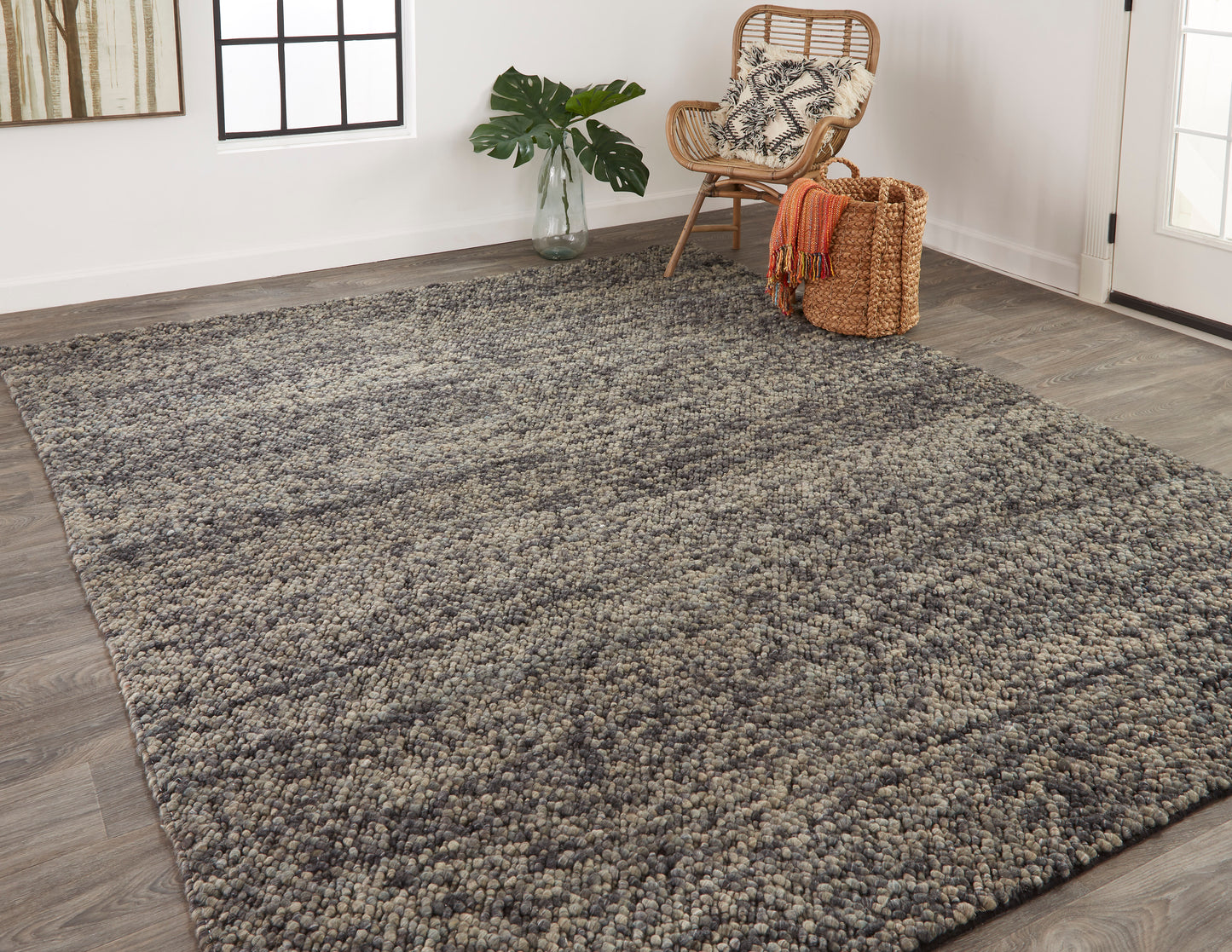 Berkeley Transitional Abstract, Gray/Taupe/Black