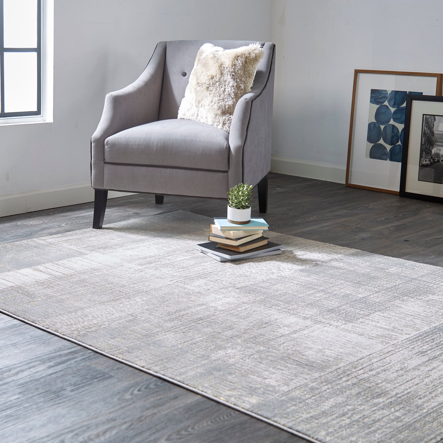 Aura Modern Abstract, Gray/Ivory