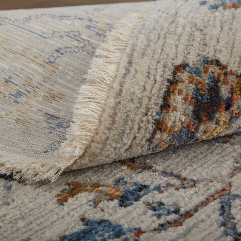 Kaia Transitional Floral & Botanical, Ivory/Orange/Blue