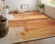 Anya Transitional Abstract, Red/Orange/Ivory