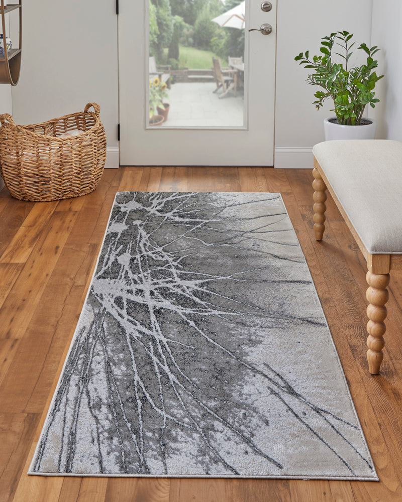 Astra Transitional Abstract, Gray/Silver/Ivory