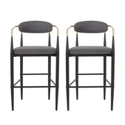 Upholstered Bar Stools With Backs For Kitchen Island (Set of 2)