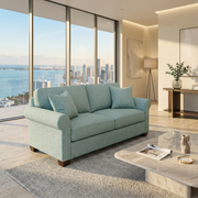 Irlanda Sofa – Made in USA, Custom Fabric Options, Classic Sofa Wholesale Sofa Furniture - Leslie Robins Egg - Fabric