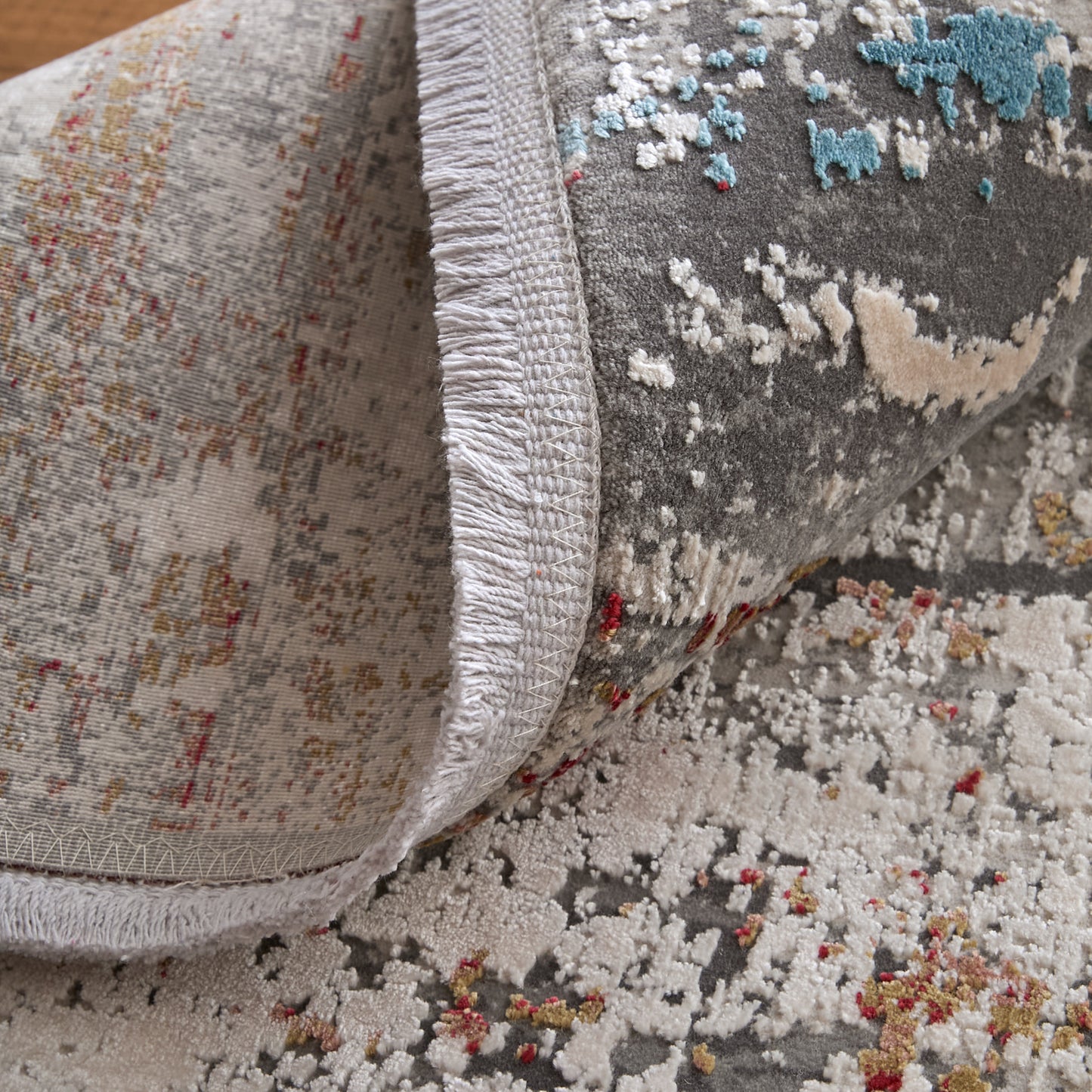 Cadiz Modern Abstract, Gray/Red/Blue