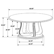 Rodota - 5 Piece Round Dining Table Set With Upholstered Chairs - White Washed