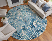 Lorrain Modern Abstract, Blue/Ivory