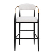 Upholstered Bar Stools With Backs For Kitchen Island (Set of 2) - Beige
