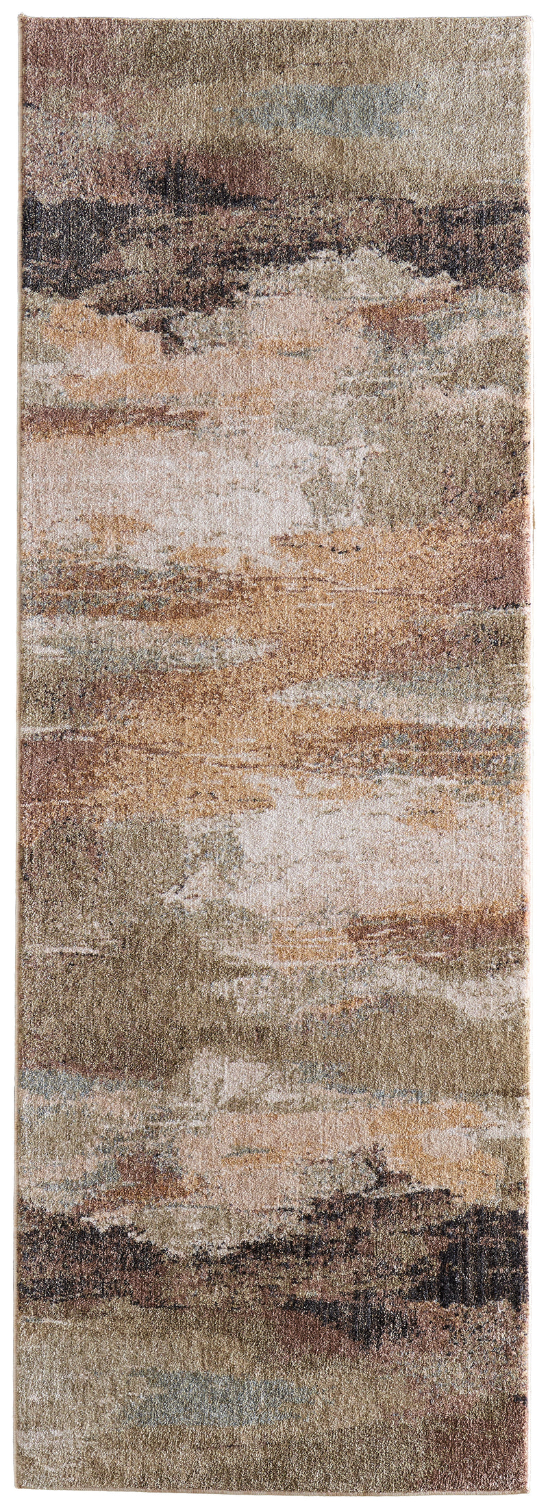 Pearson Modern Abstract, Green/Ivory/Brown