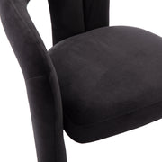 Contemporary Designed Velvet Fabric Upholstered Accent/Dining Chair /Barrel Side Chairs Kitchen Armchair for Living Room set of 2 (Black Velvet)