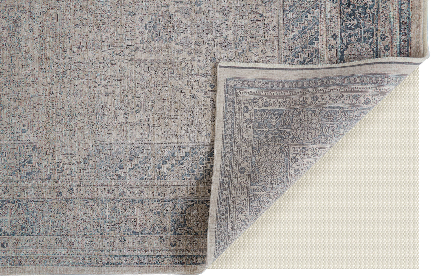 Marquette Transitional Medallion, Taupe/Gray/Blue