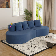 Modern Curved Sectional 3 Seat Minimalist Elegant Half Moon Sofa Compressed Modular Sectional Sofa for Living Room, Office, Apartment