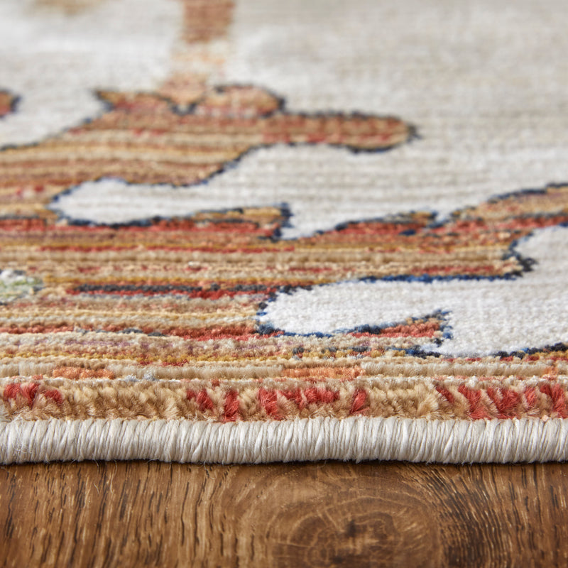 Melrose Transitional Floral & Botanical, Ivory/Red/Blue
