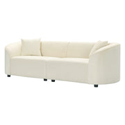 Curved Contemporary Sofa in Off-White: Plush Seating, Streamlined Design, and Durable Frame – Ideal for Stylish Living Spaces