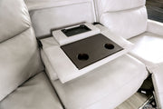 Power Reclining Sectional Couch Light Taupe Leatherette Sofa Corner Wedge Chairs Console Living Room Furniture Recliner L-Shaped Sectional
